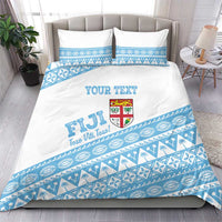 Fiji Rugby 2025 Custom Bedding Set Fijian Tapa Toso Viti Toso - White