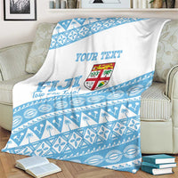 Fiji Rugby 2025 Custom Blanket Fijian Tapa Toso Viti Toso - White