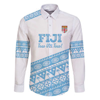 Fiji Rugby 2025 Custom Family Matching Puletasi and Hawaiian Shirt Fijian Tapa Toso Viti Toso - White