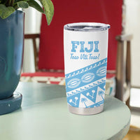Fiji Rugby 2025 Custom Tumbler Cup Fijian Tapa Toso Viti Toso - White