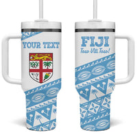 Fiji Rugby 2025 Custom Tumbler With Handle Fijian Tapa Toso Viti Toso - White