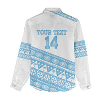 Fiji Rugby 2025 Custom Women Casual Shirt Fijian Tapa Toso Viti Toso - White