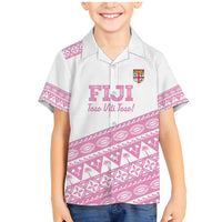 Fiji Rugby 2025 Custom Family Matching Mermaid Dress and Hawaiian Shirt Fijian Tapa Toso Viti Toso - Pink