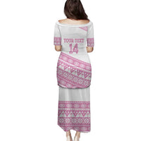 Fiji Rugby 2025 Custom Family Matching Puletasi and Hawaiian Shirt Fijian Tapa Toso Viti Toso - Pink