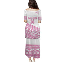 Fiji Rugby 2025 Custom Puletasi Fijian Tapa Toso Viti Toso - Pink