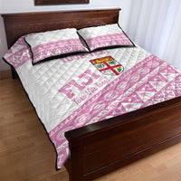 Fiji Rugby 2025 Custom Quilt Bed Set Fijian Tapa Toso Viti Toso - Pink