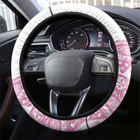Fiji Rugby 2025 Steering Wheel Cover Fijian Tapa Toso Viti Toso - Pink