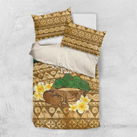Bula Fiji Kava Bowl Bedding Set Fijian Tapa Cloth Vintage Vibe