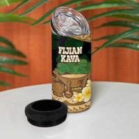 Bula Fiji Kava Bowl 4 in 1 Can Cooler Tumbler Fijian Tapa Cloth Vintage Vibe