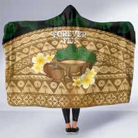Bula Fiji Kava Bowl Hooded Blanket Fijian Tapa Cloth Vintage Vibe