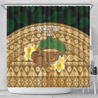 Bula Fiji Kava Bowl Shower Curtain Fijian Tapa Cloth Vintage Vibe