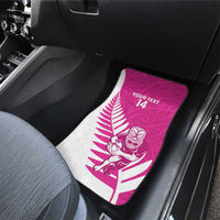 New Zealand Silver Fern Rugby Custom Car Mats Go All Black Maori Pink Version