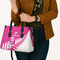 New Zealand Silver Fern Rugby Custom Leather Bag Go All Black Maori Pink Version - Polynesian Pride
