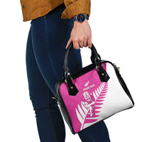 New Zealand Silver Fern Rugby Custom Shoulder Handbag Go All Black Maori Pink Version