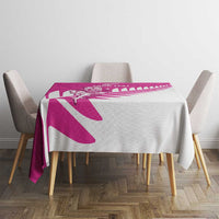New Zealand Silver Fern Rugby Custom Tablecloth Go All Black Maori Pink Version