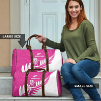 New Zealand Silver Fern Rugby Custom Travel Bag Go All Black Maori Pink Version - Polynesian Pride