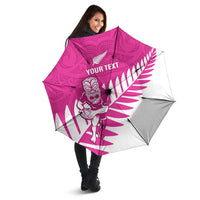 New Zealand Silver Fern Rugby Custom Umbrella Go All Black Maori Pink Version - Polynesian Pride