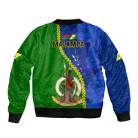 Vanuatu Malampa Province Bomber Jacket Turtle Sand Drawing Unique Tapa Pattern LT14 - Polynesian Pride