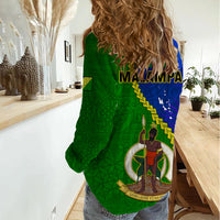 Vanuatu Malampa Province Women Casual Shirt Turtle Sand Drawing Unique Tapa Pattern LT14 - Polynesian Pride