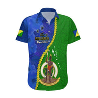 Personalised Vanuatu Malampa Province Hawaiian Shirt Turtle Sand Drawing Unique Tapa Pattern LT14 Green - Polynesian Pride