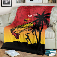 Custom Papua New Guinea Cricket Blanket PNG Barramundis - Polynesian Pride