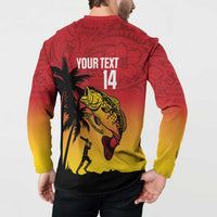 Custom Papua New Guinea Cricket Button Sweatshirt PNG Barramundis LT14 - Polynesian Pride