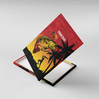 Custom Papua New Guinea Cricket Canvas Wall Art PNG Barramundis LT14 With Frame Red - Polynesian Pride