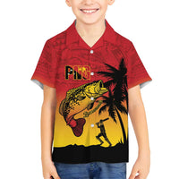Custom Papua New Guinea Cricket Family Matching Long Sleeve Bodycon Dress and Hawaiian Shirt PNG Barramundis - Polynesian Pride
