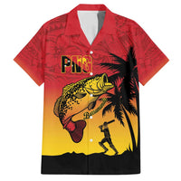 Custom Papua New Guinea Cricket Family Matching Off Shoulder Short Dress and Hawaiian Shirt PNG Barramundis - Polynesian Pride