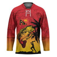 Custom Papua New Guinea Cricket Hockey Jersey PNG Barramundis LT14 Unisex Red - Polynesian Pride