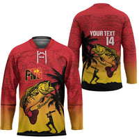 Custom Papua New Guinea Cricket Hockey Jersey PNG Barramundis LT14 - Polynesian Pride