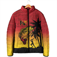 Custom Papua New Guinea Cricket Padded Jacket PNG Barramundis - Polynesian Pride