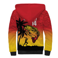 Custom Papua New Guinea Cricket Sherpa Hoodie PNG Barramundis LT14 - Polynesian Pride
