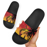 Custom Papua New Guinea Cricket Slide Sandals PNG Barramundis - Polynesian Pride