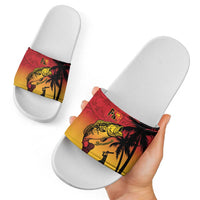Custom Papua New Guinea Cricket Slide Sandals PNG Barramundis - Polynesian Pride