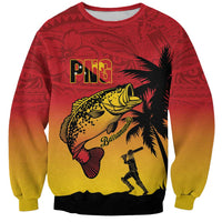 Custom Papua New Guinea Cricket Sweatshirt PNG Barramundis LT14 Unisex Red - Polynesian Pride