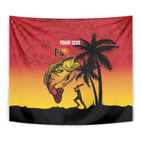 Custom Papua New Guinea Cricket Tapestry PNG Barramundis - Polynesian Pride
