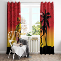 Custom Papua New Guinea Cricket Window Curtain PNG Barramundis - Polynesian Pride