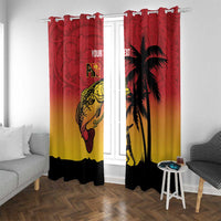 Custom Papua New Guinea Cricket Window Curtain PNG Barramundis - Polynesian Pride