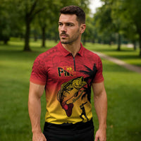Custom Papua New Guinea Cricket Zipper Polo Shirt PNG Barramundis LT14 - Polynesian Pride