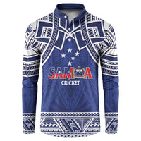 Custom Samoa Cricket Button Sweatshirt Go Champions Samoan LT14 Blue - Polynesian Pride