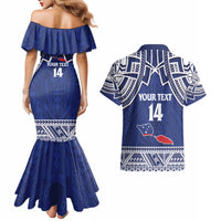 Custom Samoa Cricket Couples Matching Mermaid Dress and Hawaiian Shirt Go Champions Samoan LT14 - Polynesian Pride
