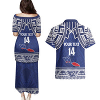 Custom Samoa Cricket Couples Matching Puletasi and Hawaiian Shirt Go Champions Samoan LT14 - Polynesian Pride