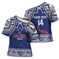 Custom Samoa Cricket Cross Shoulder Shirt Go Champions Samoan LT14 - Polynesian Pride