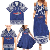 Custom Samoa Cricket Family Matching Summer Maxi Dress and Hawaiian Shirt Go Champions Samoan - Polynesian Pride