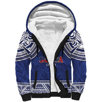 Custom Samoa Cricket Sherpa Hoodie Go Champions Samoan LT14 Unisex Blue - Polynesian Pride