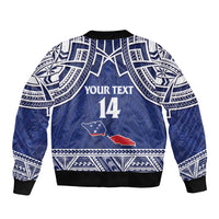 Custom Samoa Cricket Sleeve Zip Bomber Jacket Go Champions Samoan - Polynesian Pride