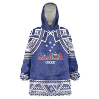 Custom Samoa Cricket Wearable Blanket Hoodie Go Champions Samoan LT14 One Size Blue - Polynesian Pride