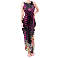 Personalised Hawaii Tank Maxi Dress Pray For Maui Hawaiian Plumeria Be Strong Pink Verison LT14 Women Pink - Polynesian Pride