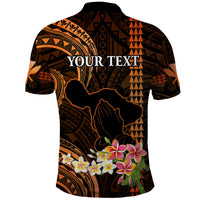 Personalised Hawaii Polo Shirt Pray For Maui Hawaiian Plumeria Be Strong Gold Verison LT14 - Polynesian Pride